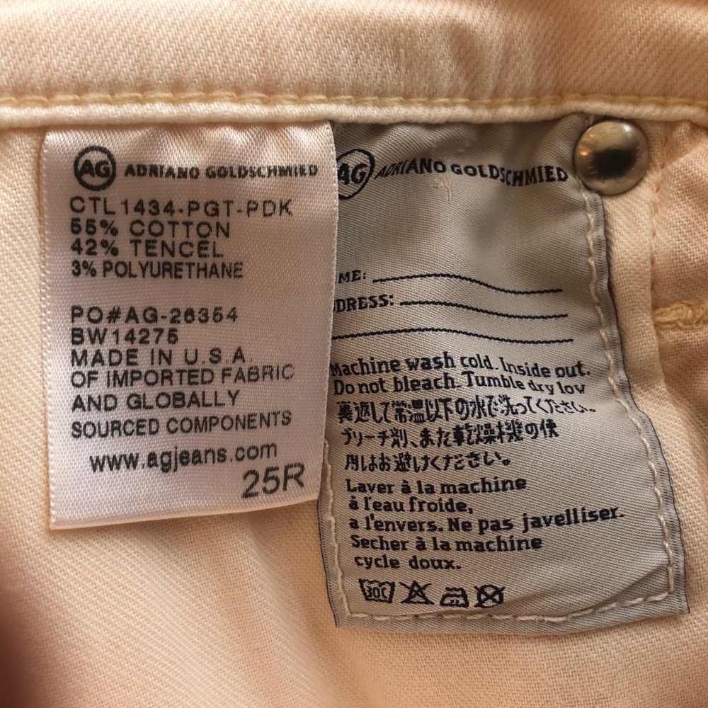 NWT AG Adriano Goldschmied Mid-Rise Blush/Pale Pink Prima Jeans - Picture 6 of 10